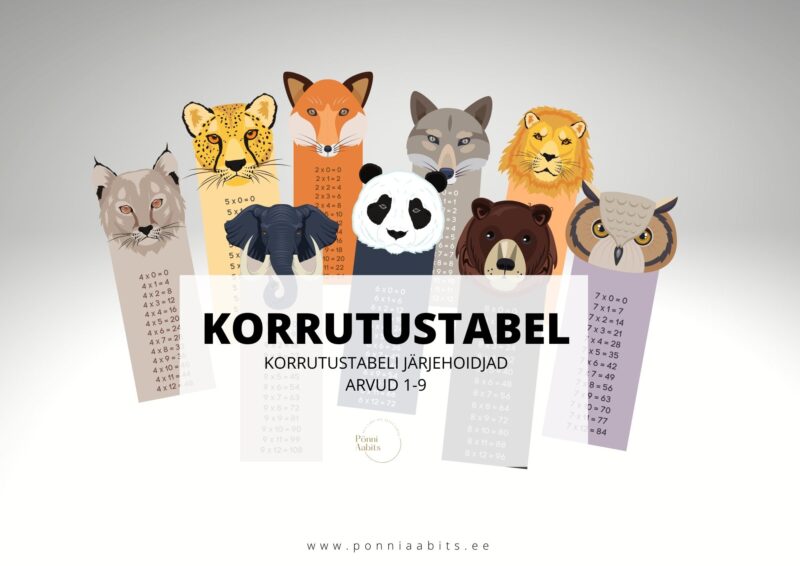 Korrutustabel numbrid 1-9